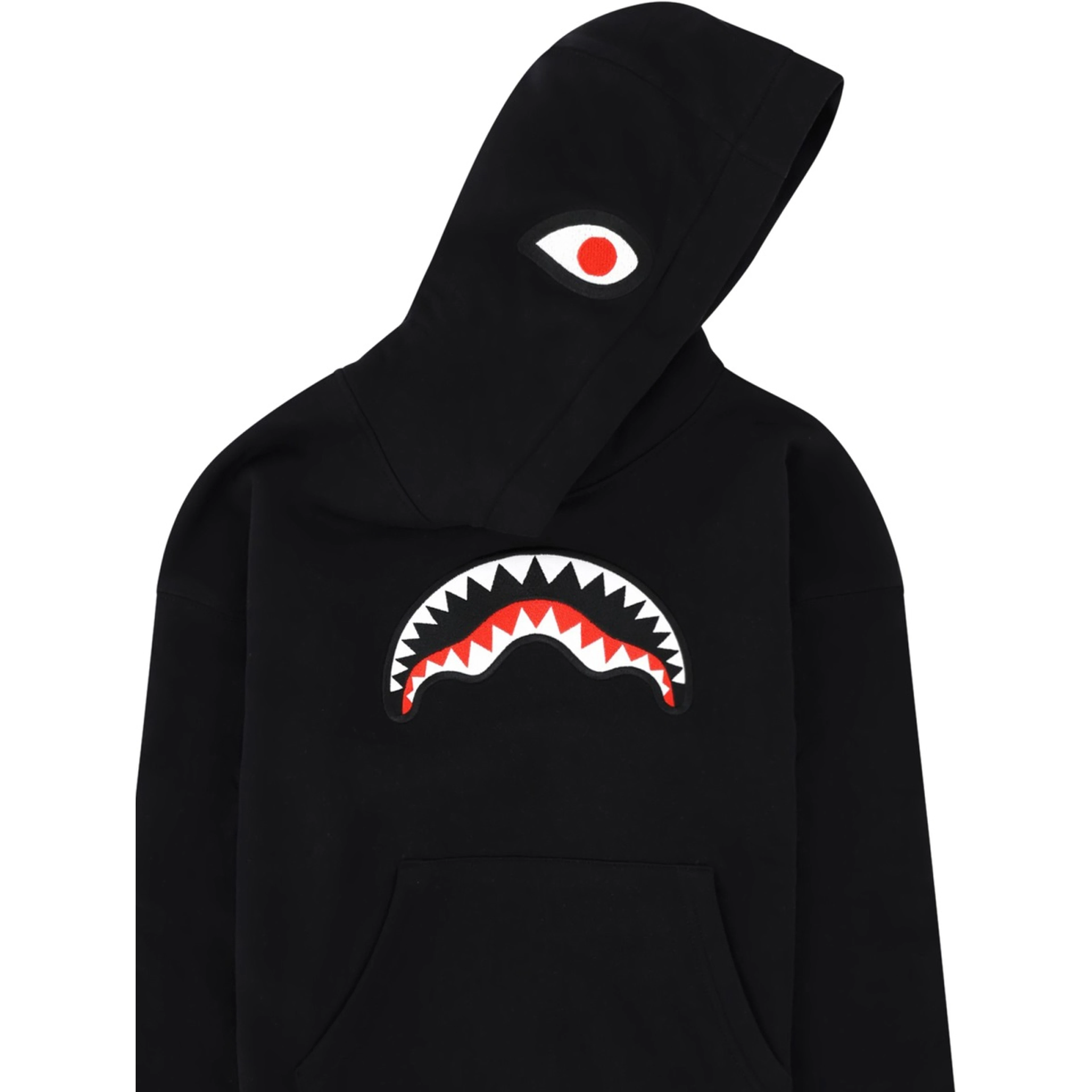 shark over hoodie black