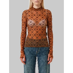Monogram mesh flock second skin top