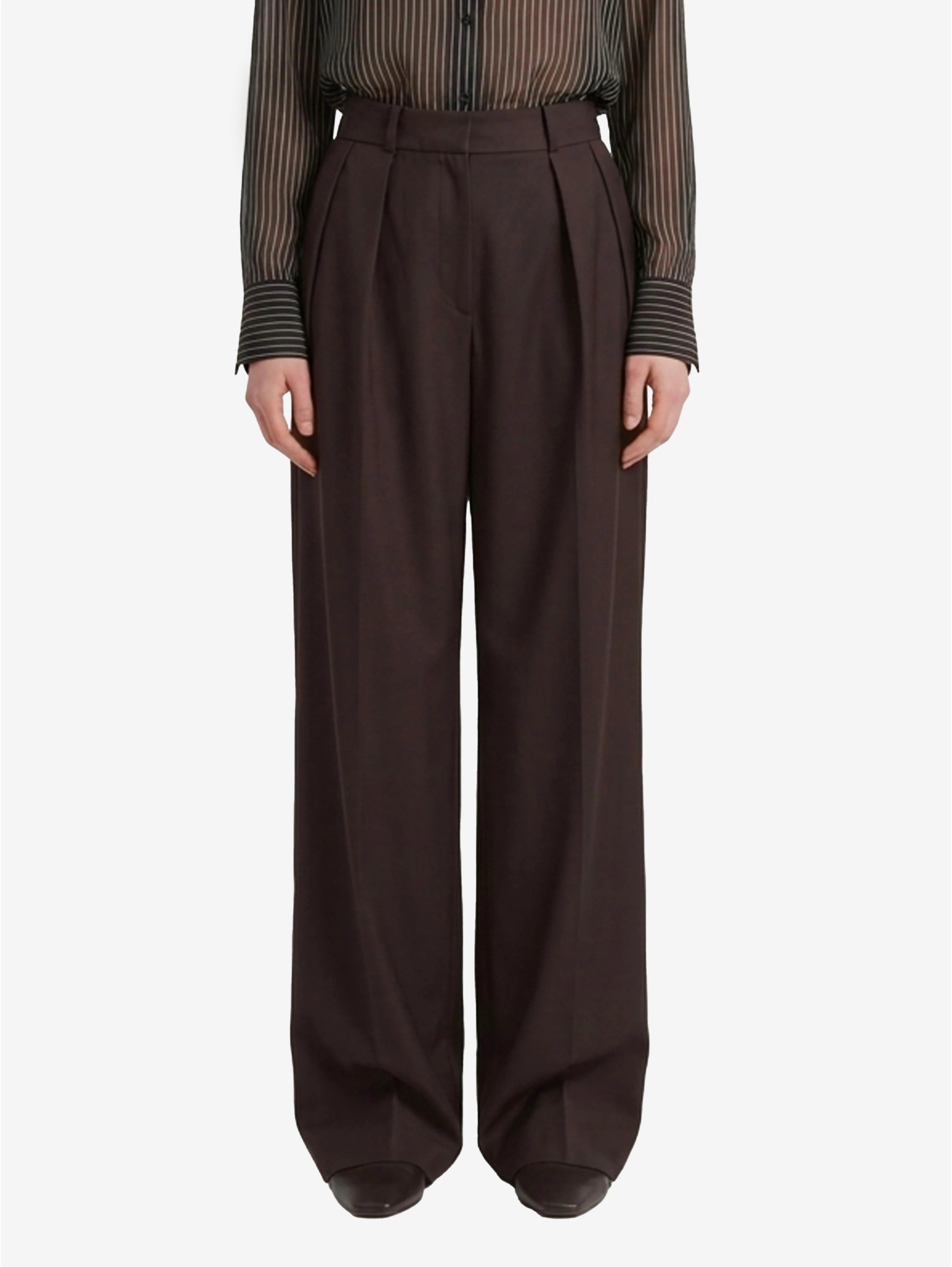 Brown pleated Ripley pants