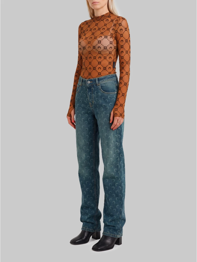 Monogram mesh flock second skin top