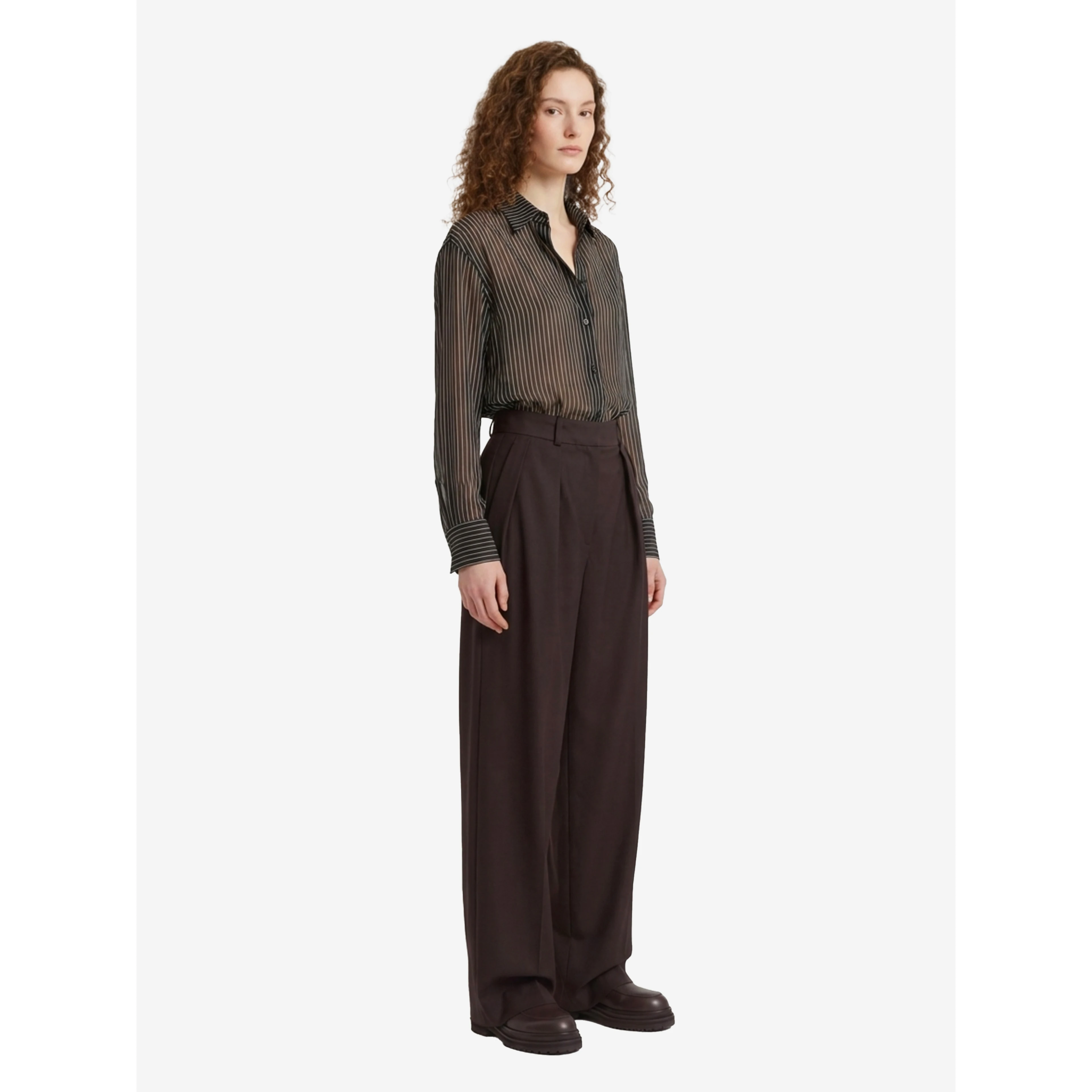 Brown pleated Ripley pants