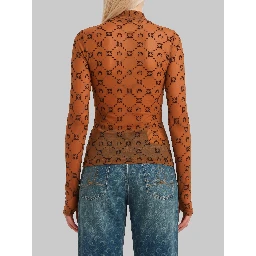 Monogram mesh flock second skin top
