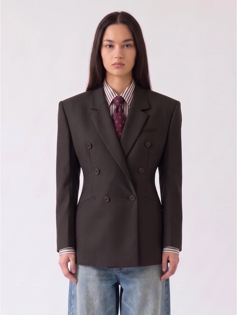 Brown Prince of Wales check Jade blazer