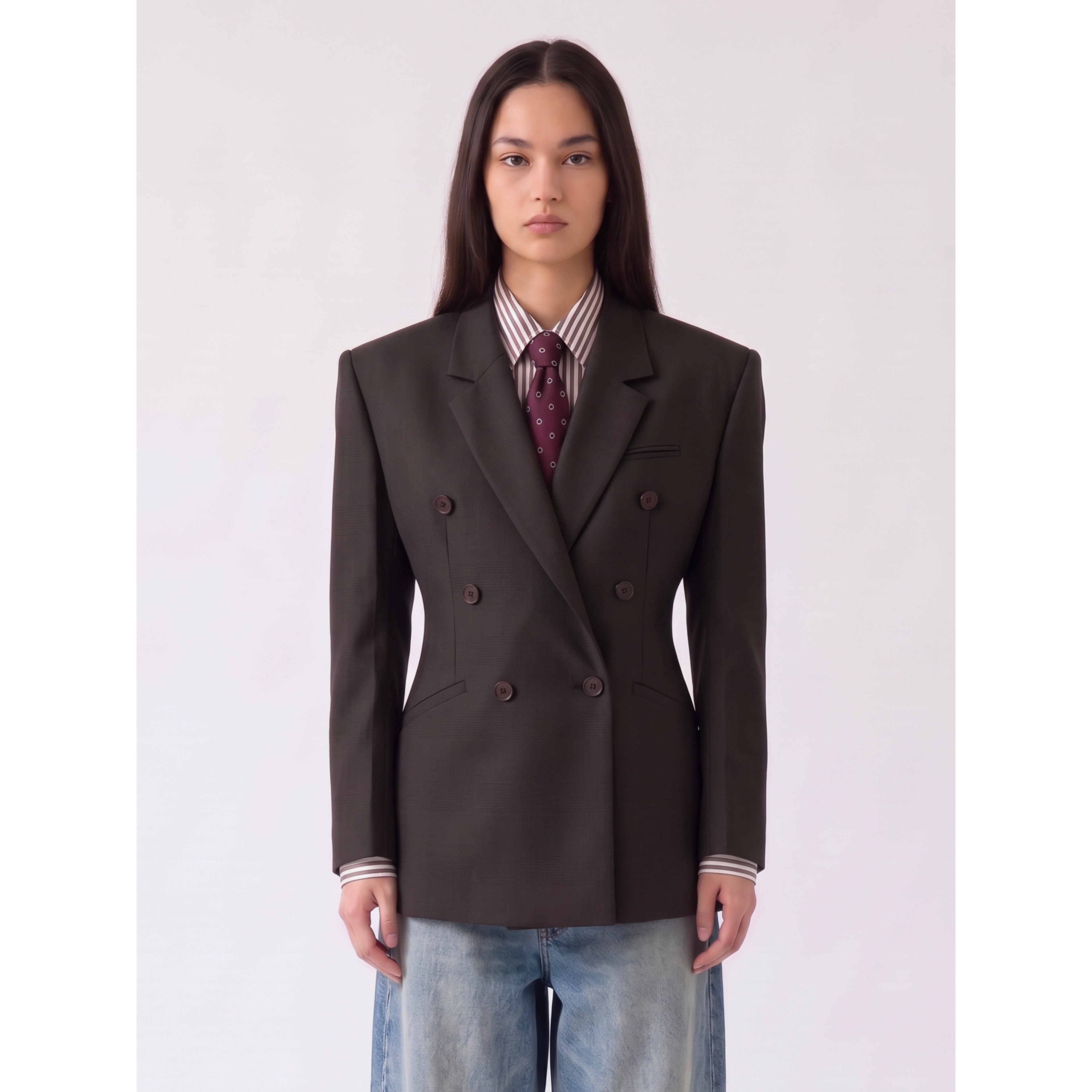 Brown Prince of Wales check Jade blazer