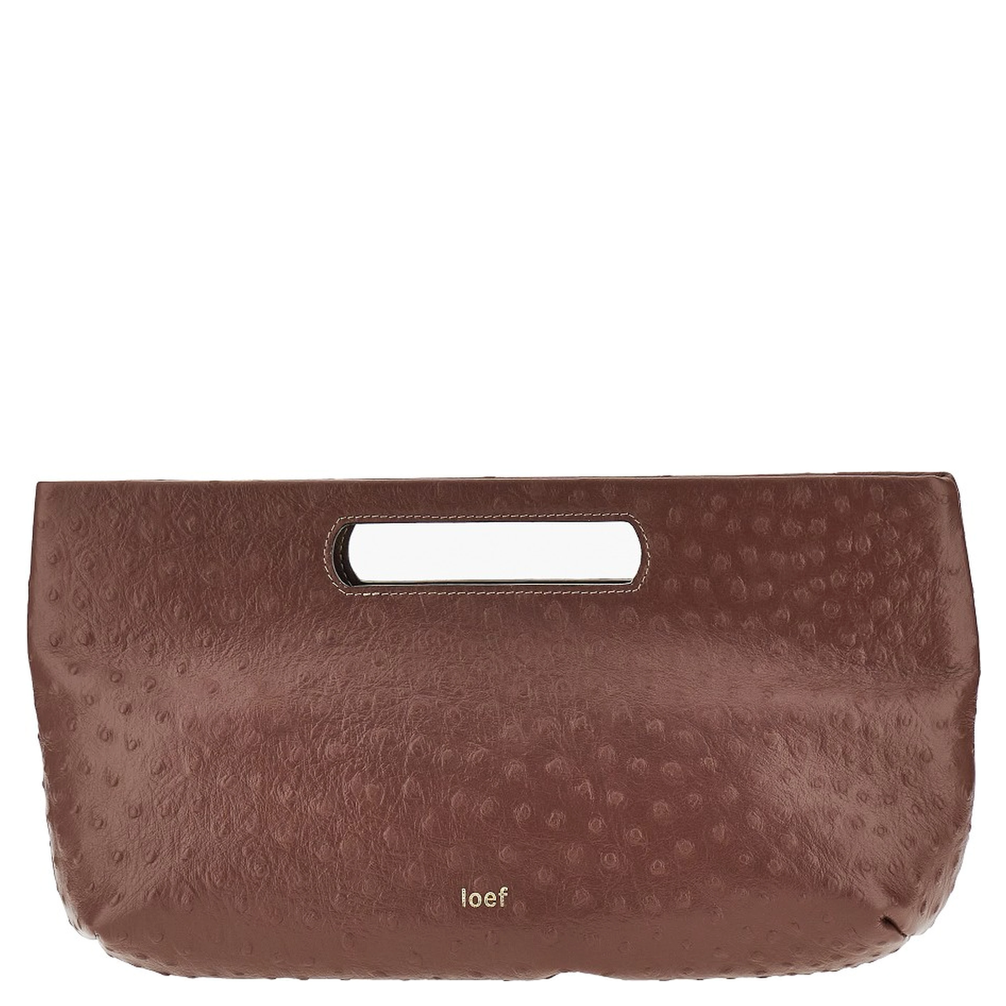 Ostrich-print leather 'Dalia' bag