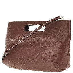Ostrich-print leather 'Dalia' bag