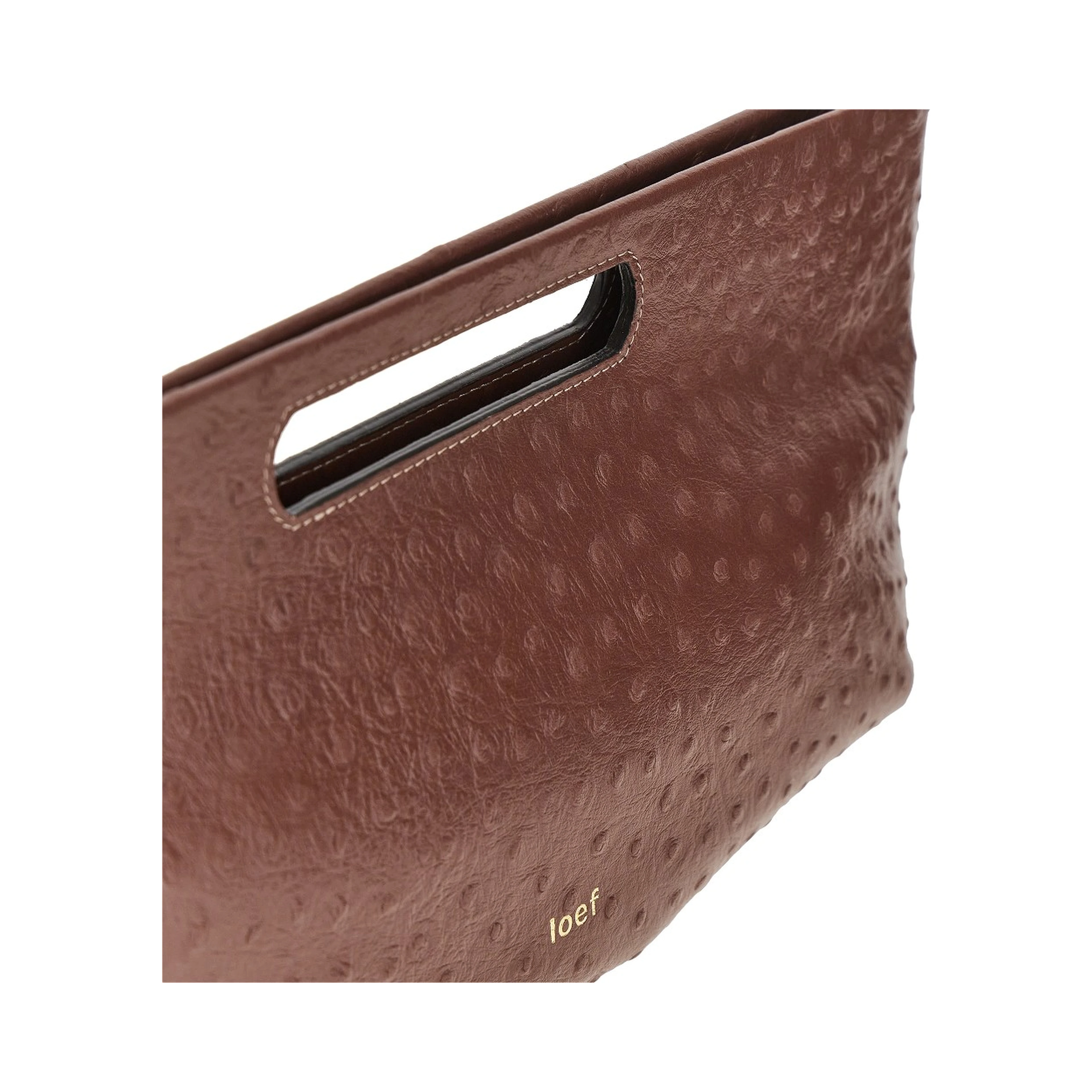 Ostrich-print leather 'Dalia' bag