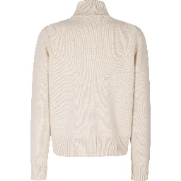 FOX HEAD INTARSIA MERINO HIGH NECK CARDIGAN