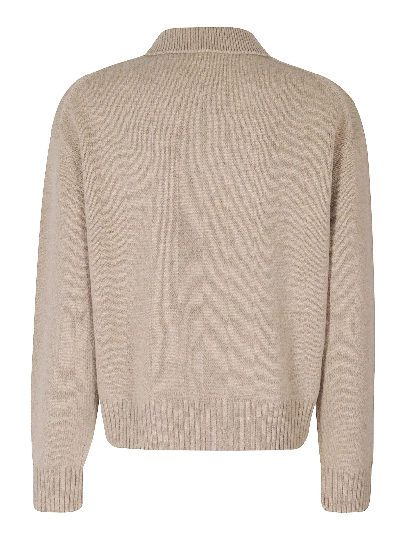 FOX HEAD INTARSIA MERINO POLO JUMPER