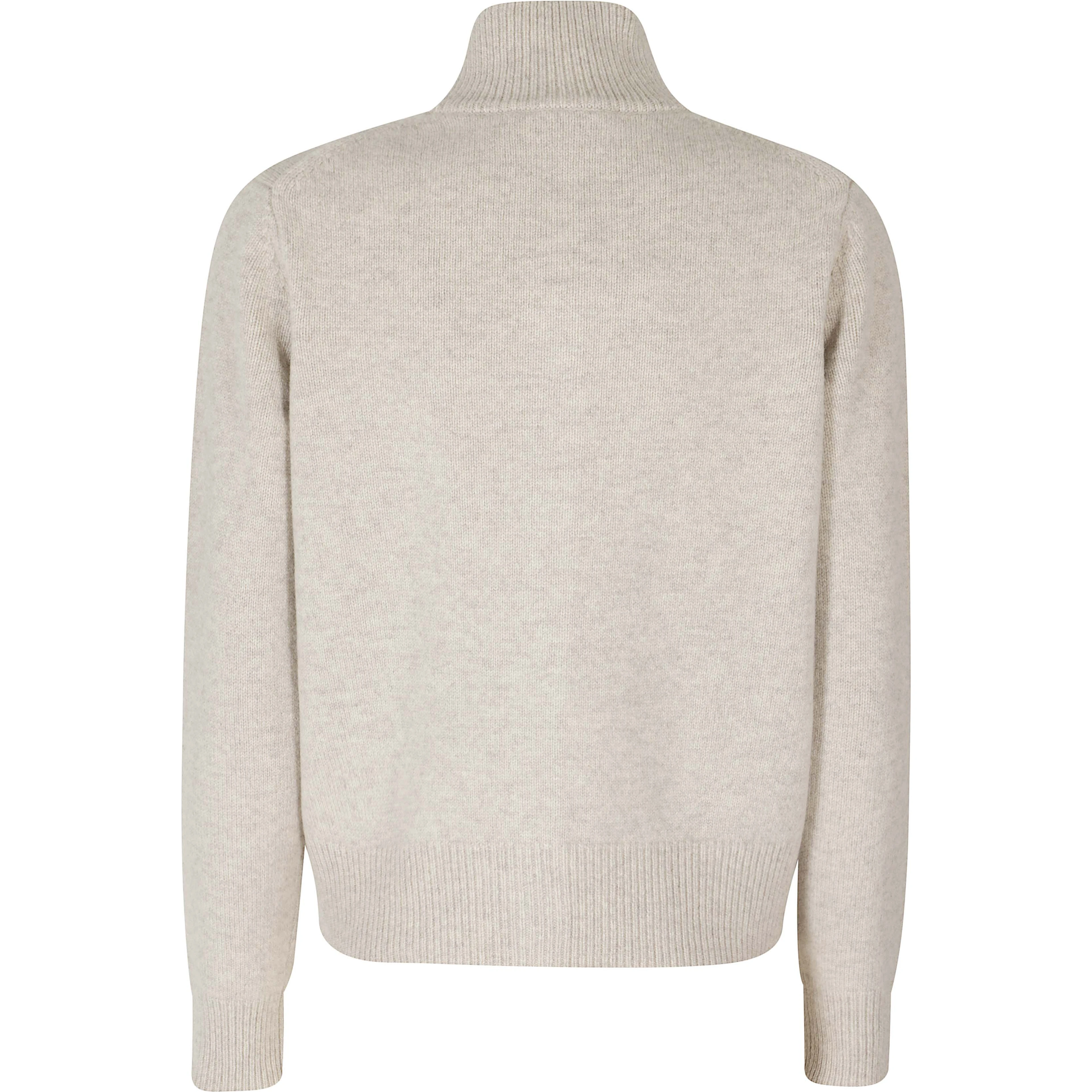 FOX HEAD INTARSIA MERINO HIGH NECK CARDIGAN