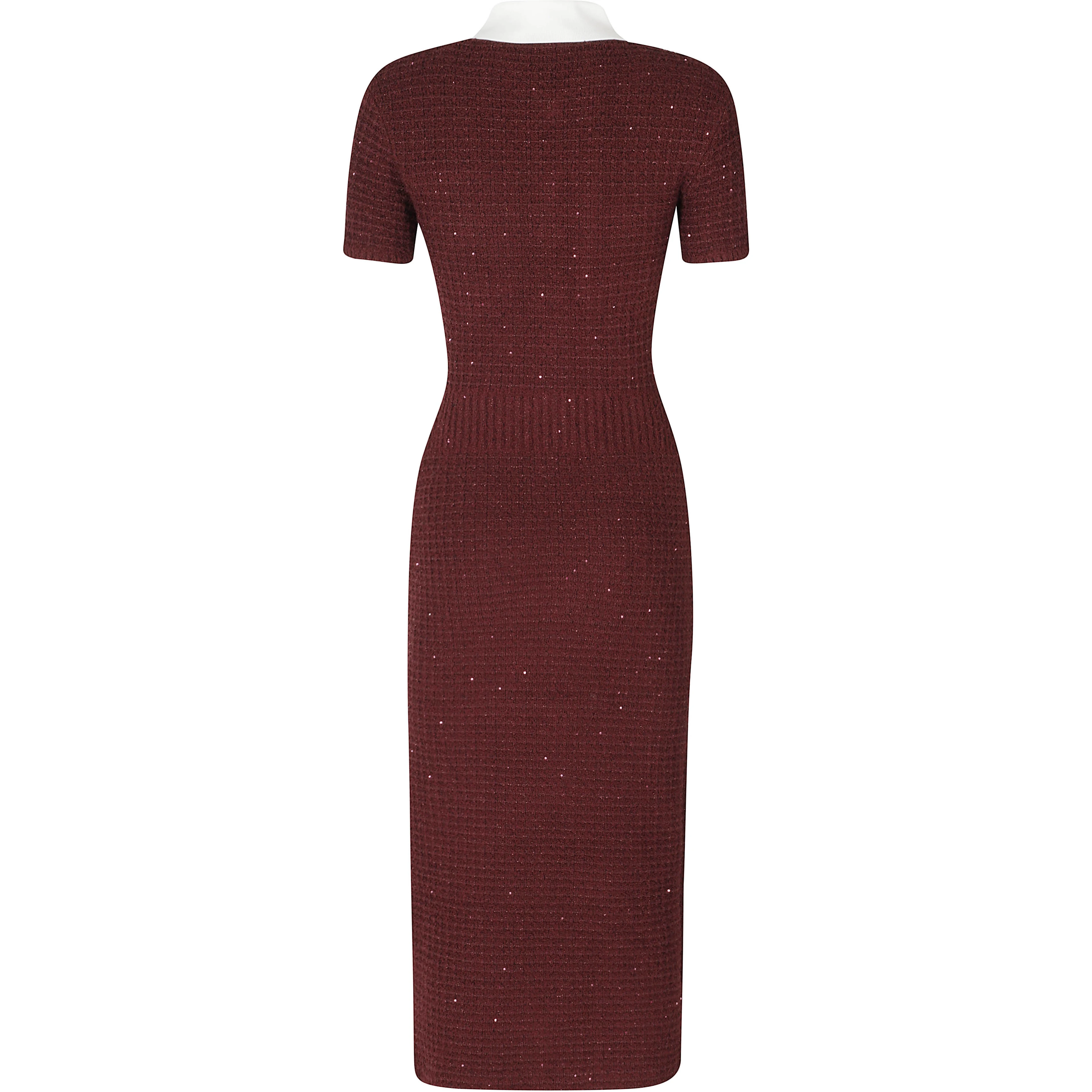 BURGUNDY TEXTURED KNIT MIDI DRESS