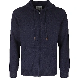 FULL ZIPPER HOODED KNIT SWEATER