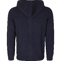FULL ZIPPER HOODED KNIT SWEATER