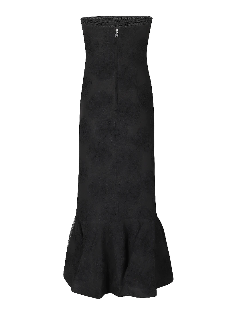 FLOWER MESH FLOUNCE DRESS