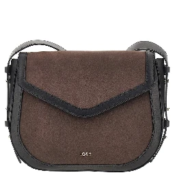 Nubuck leather 'Arc' crossbody bag