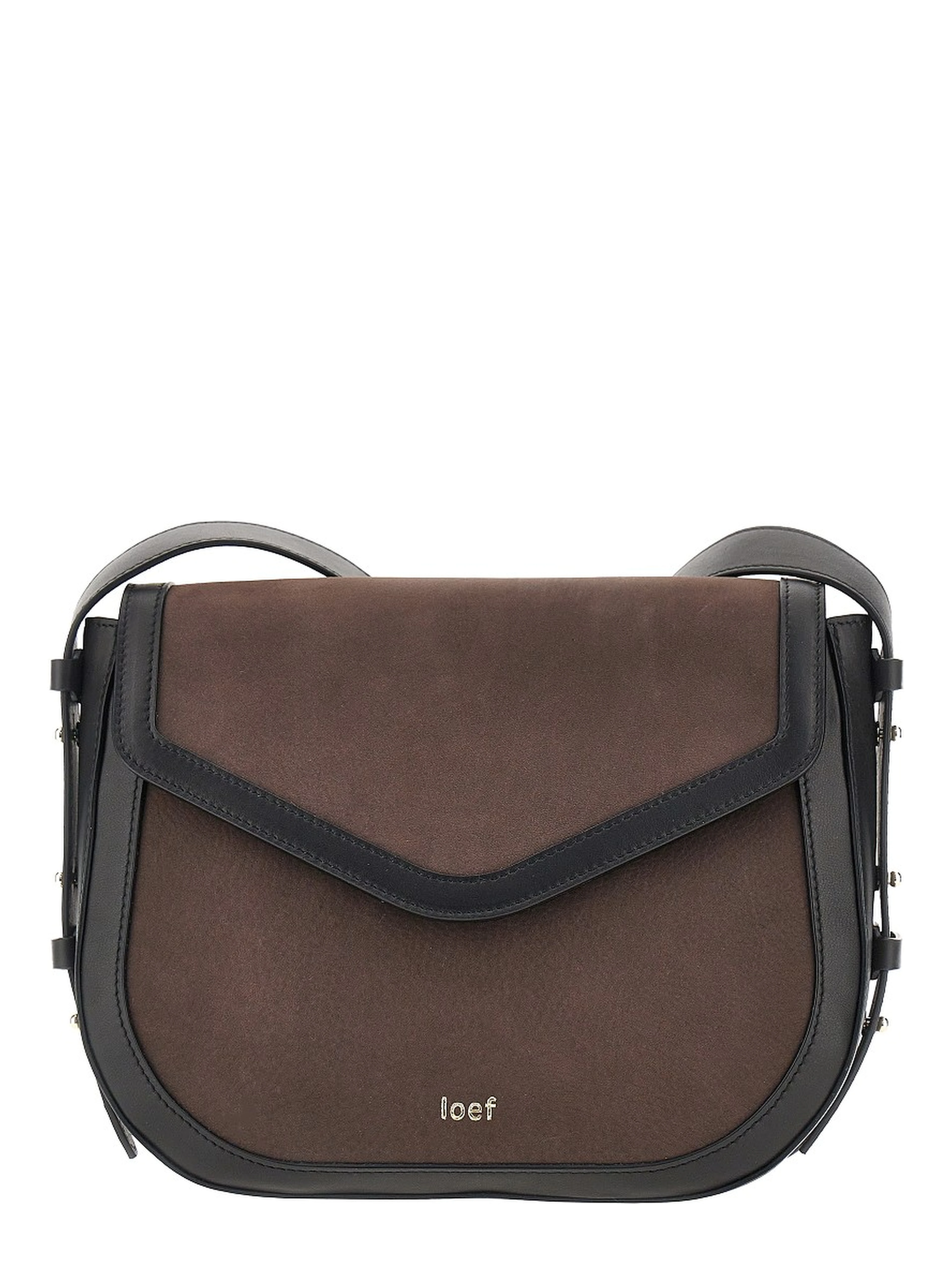 Nubuck leather 'Arc' crossbody bag