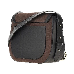 Nubuck leather 'Arc' crossbody bag
