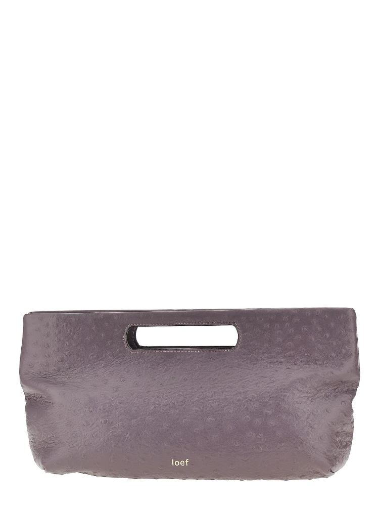 Ostrich-print leather 'Dalia' bag
