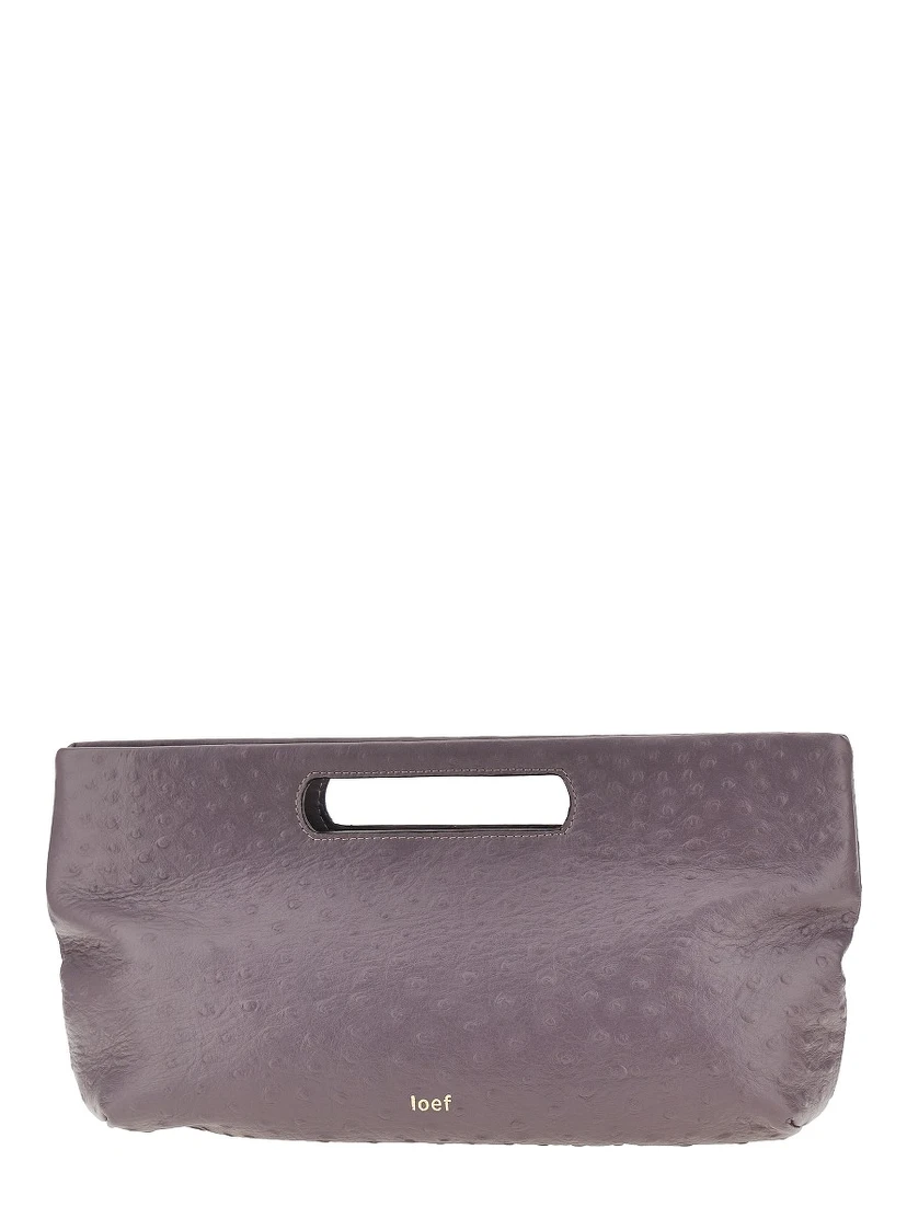 Ostrich-print leather 'Dalia' bag