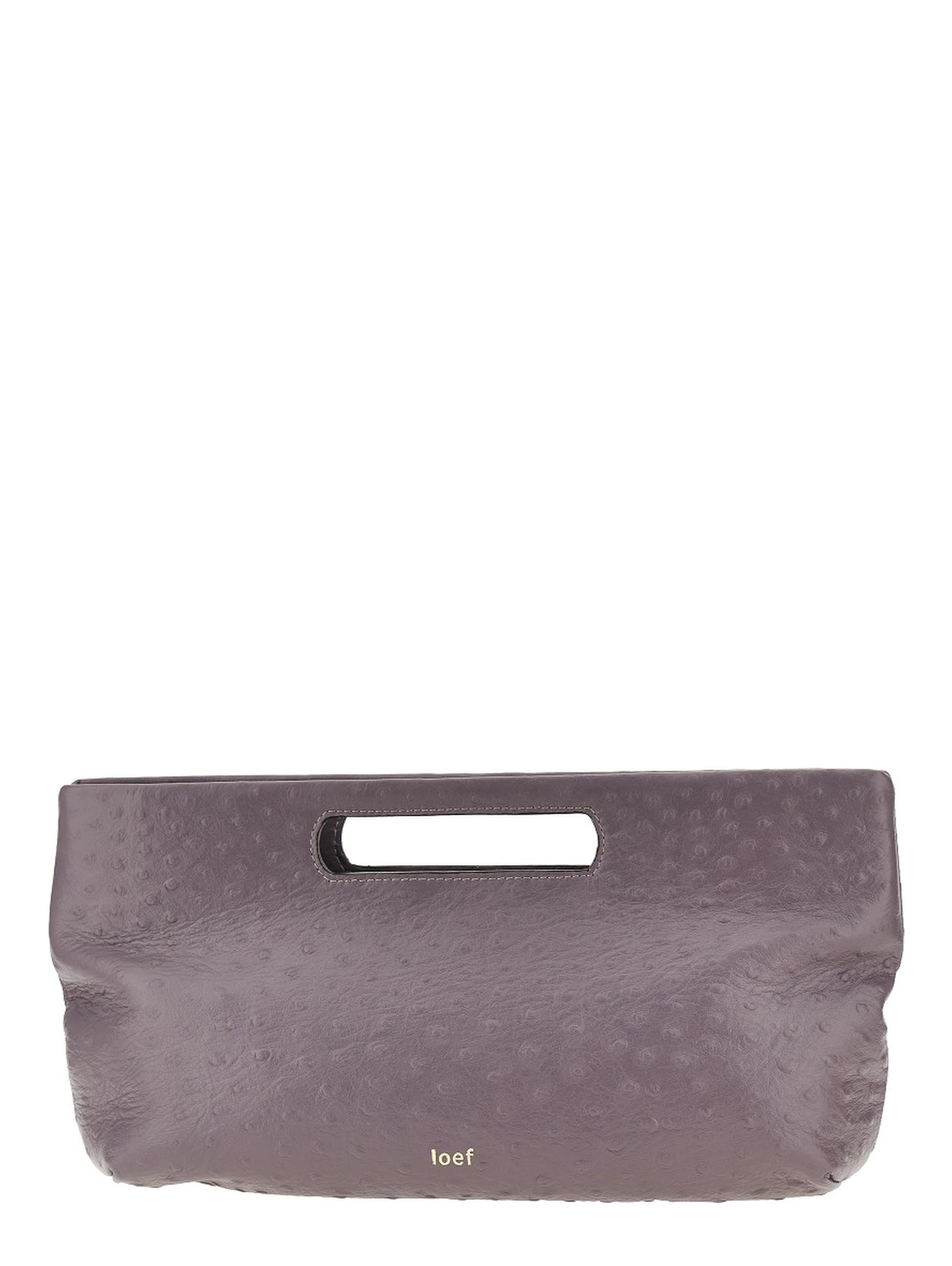 Ostrich-print leather 'Dalia' bag