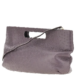 Ostrich-print leather 'Dalia' bag