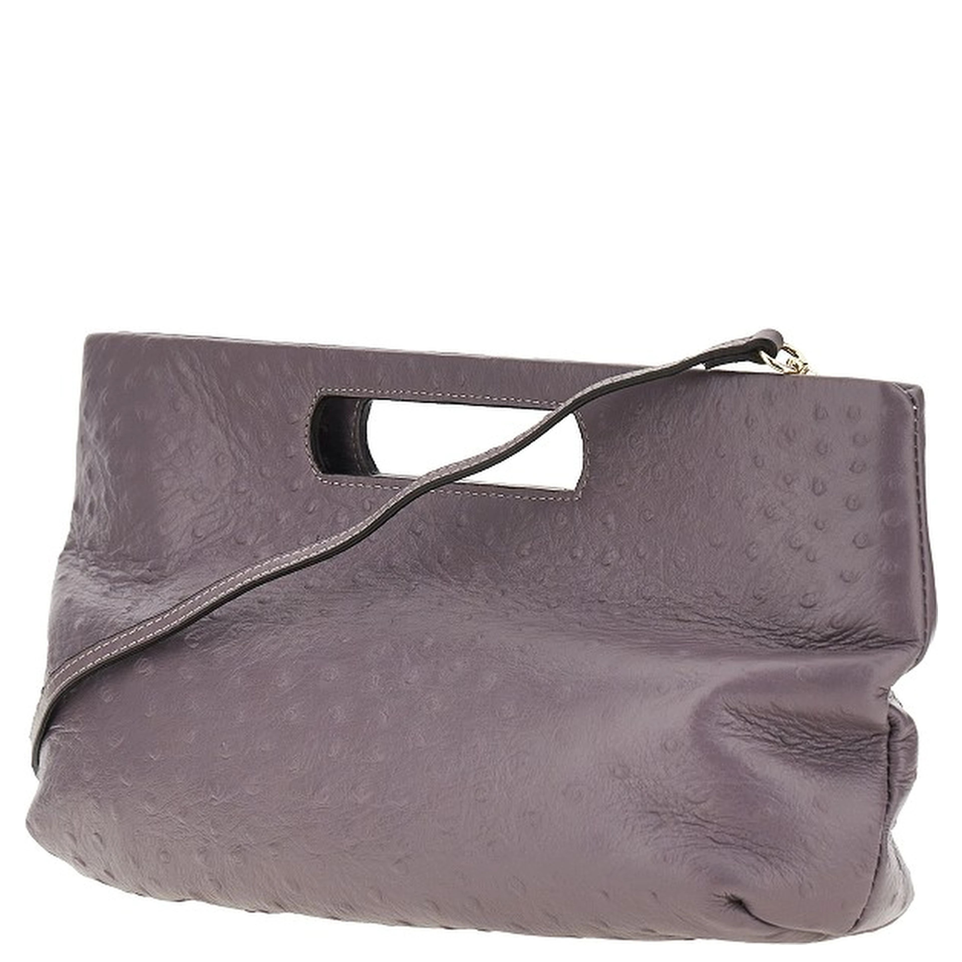 Ostrich-print leather 'Dalia' bag