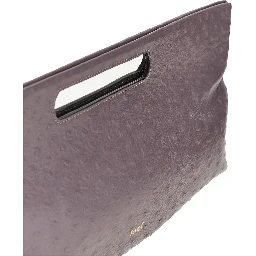 Ostrich-print leather 'Dalia' bag
