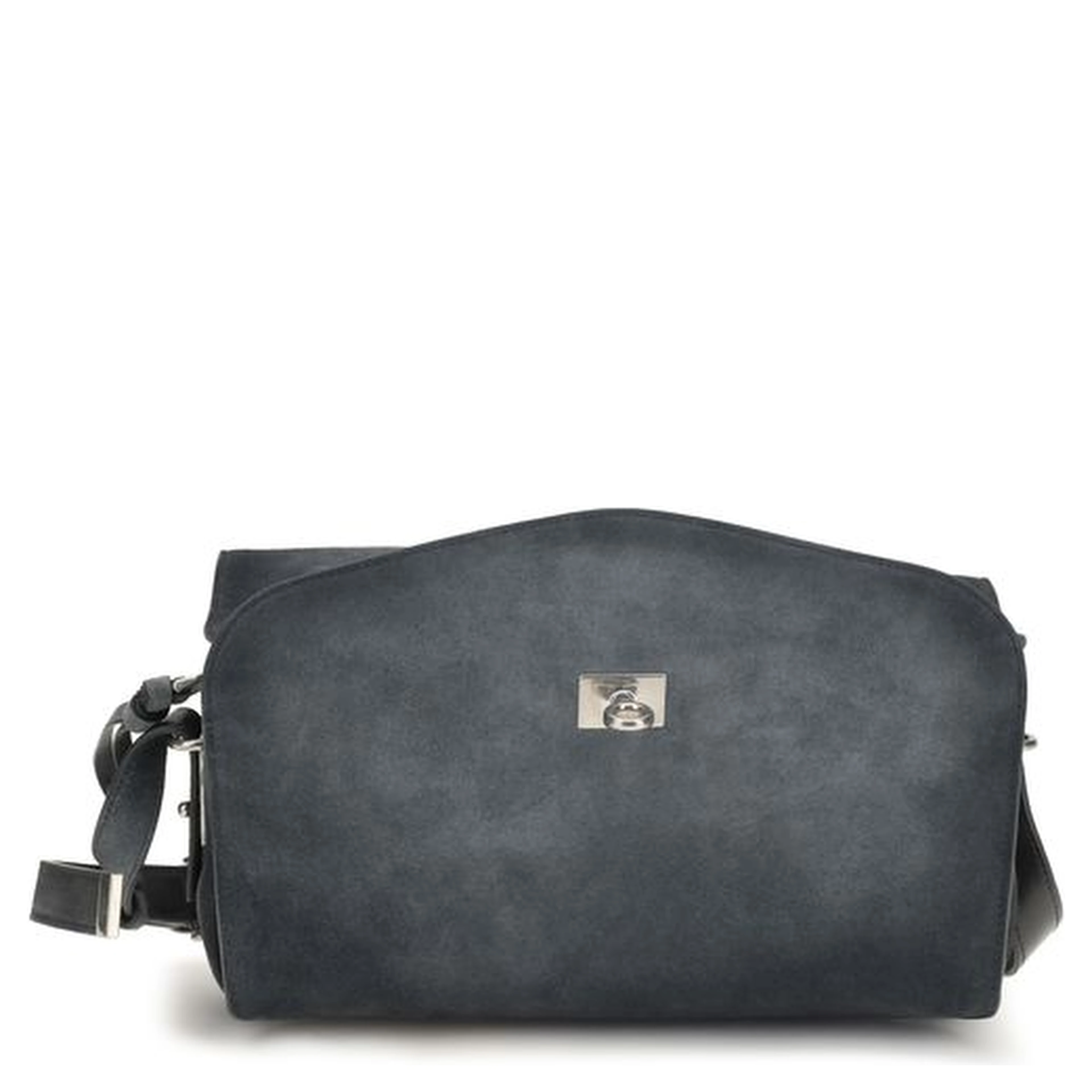 Blue Suede Leather Shoulder Bag