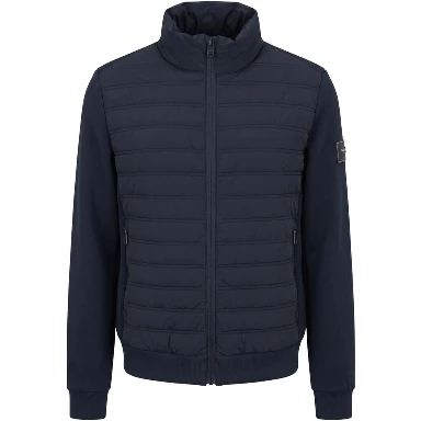 Blue Polyester Men Jacket