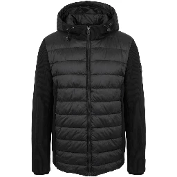 Black Polyester Men Jacket