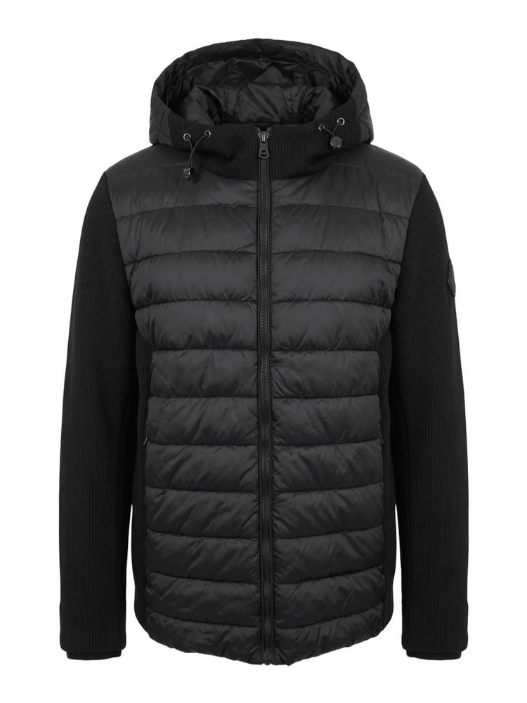 Black Polyester Men Jacket