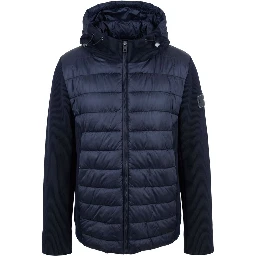 Blue Polyester Men Jacket