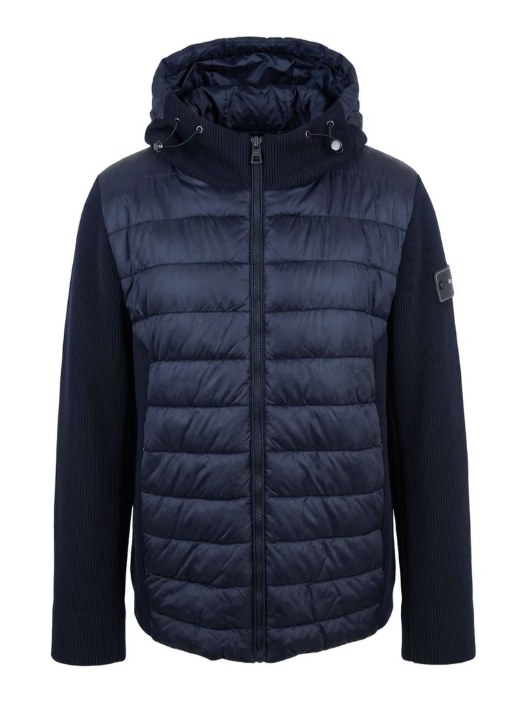 Blue Polyester Men Jacket