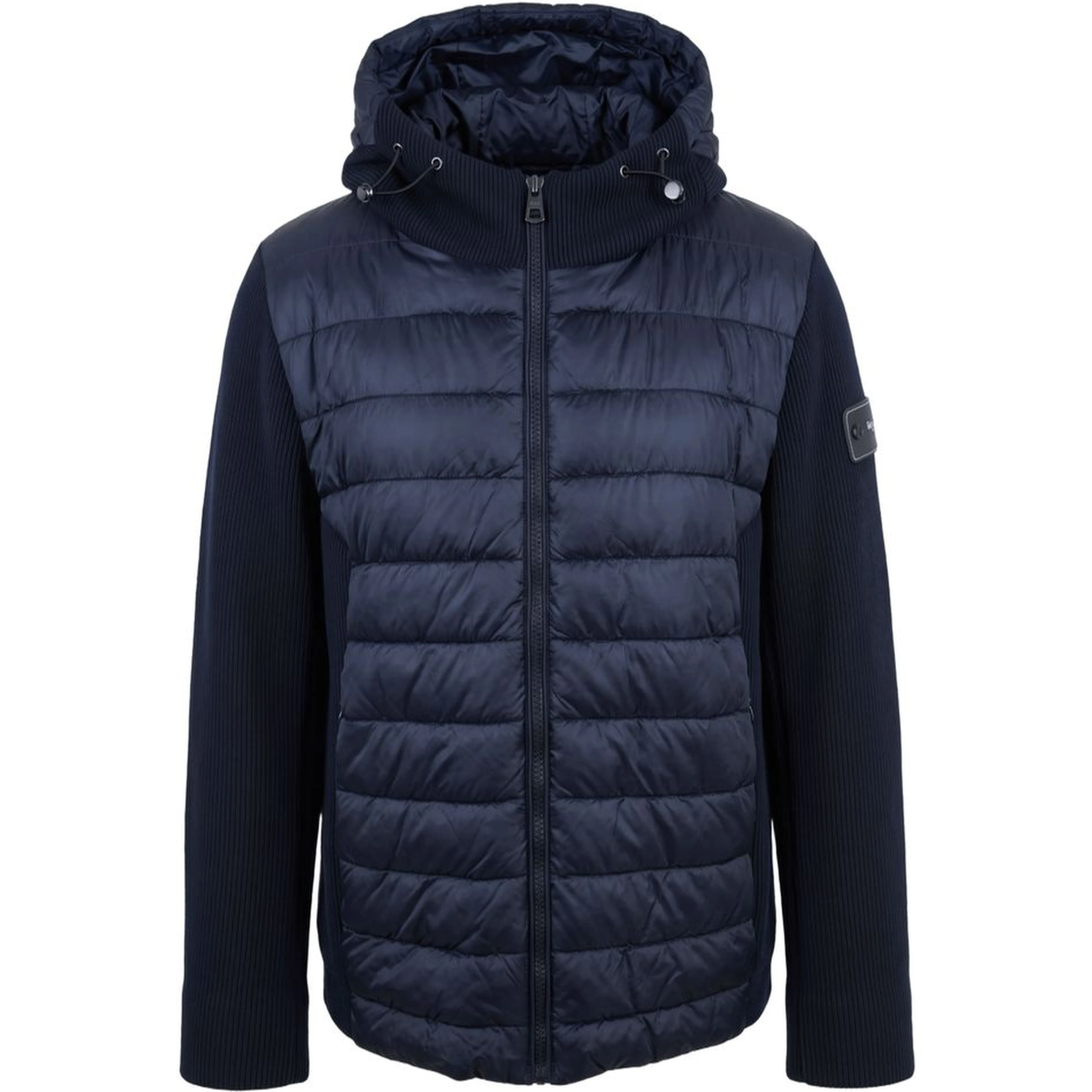 Blue Polyester Men Jacket