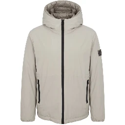 Beige Polyester Men Jacket