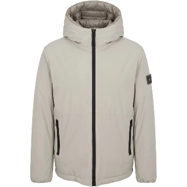 Beige Polyester Men Jacket
