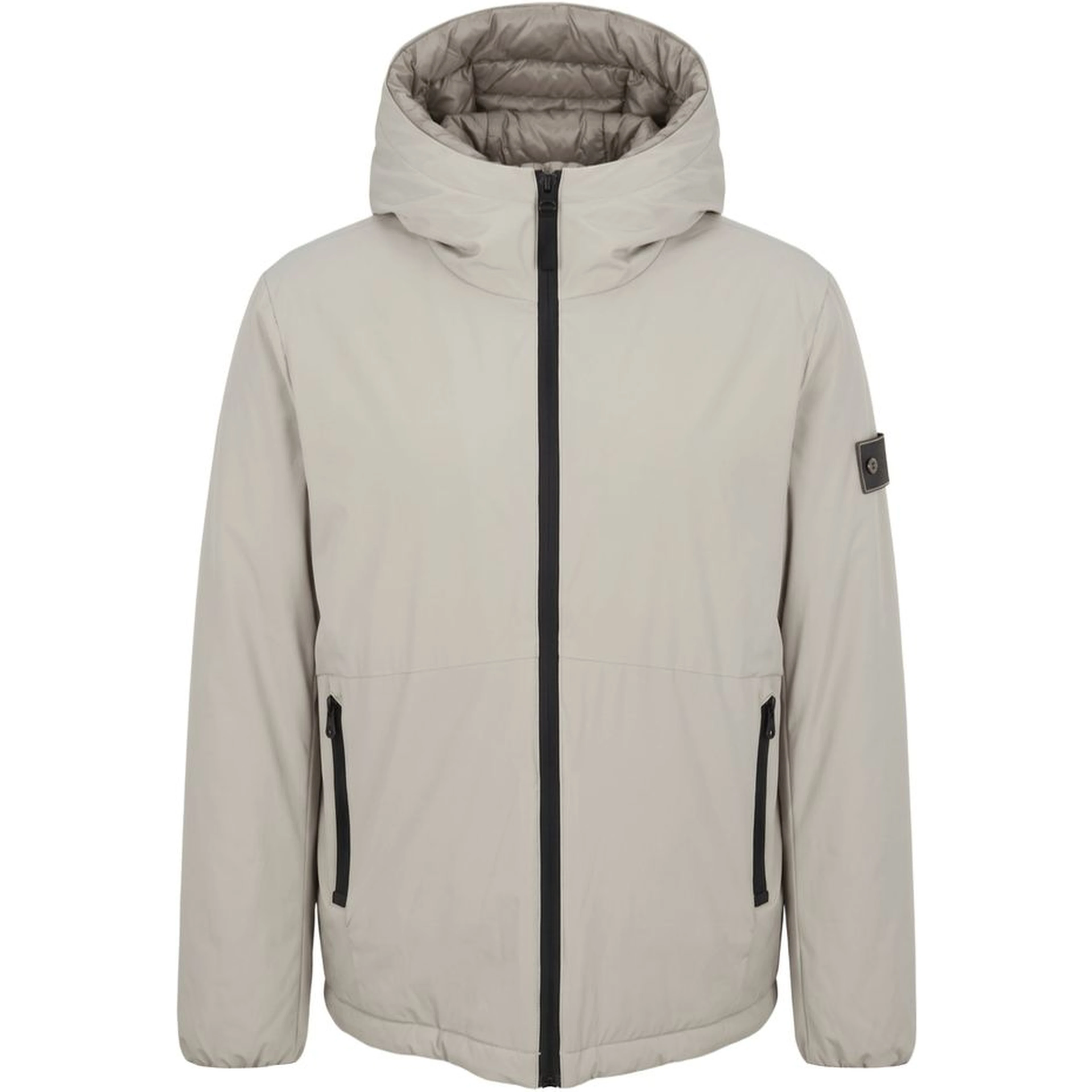 Beige Polyester Men Jacket