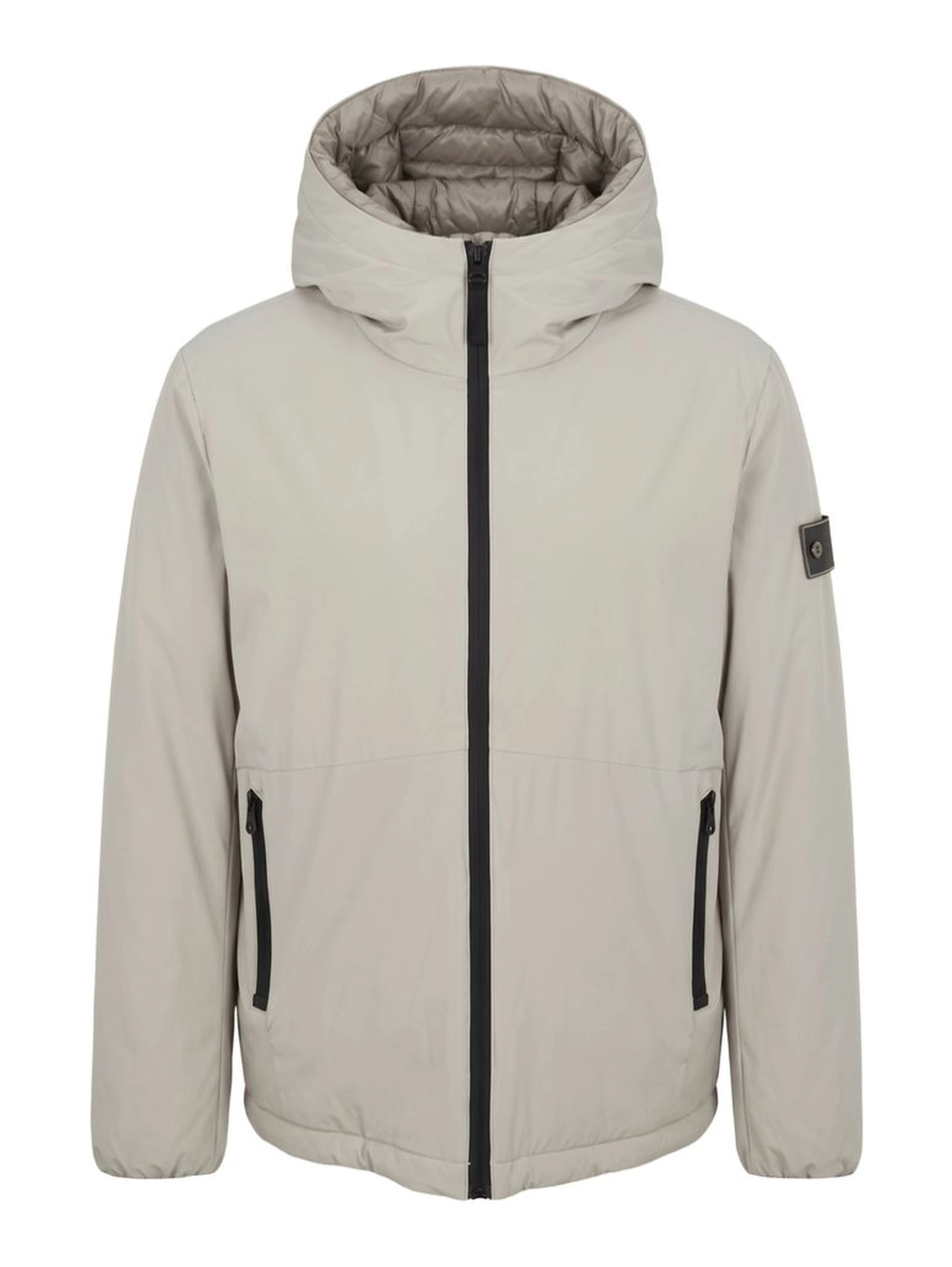 Beige Polyester Men Jacket