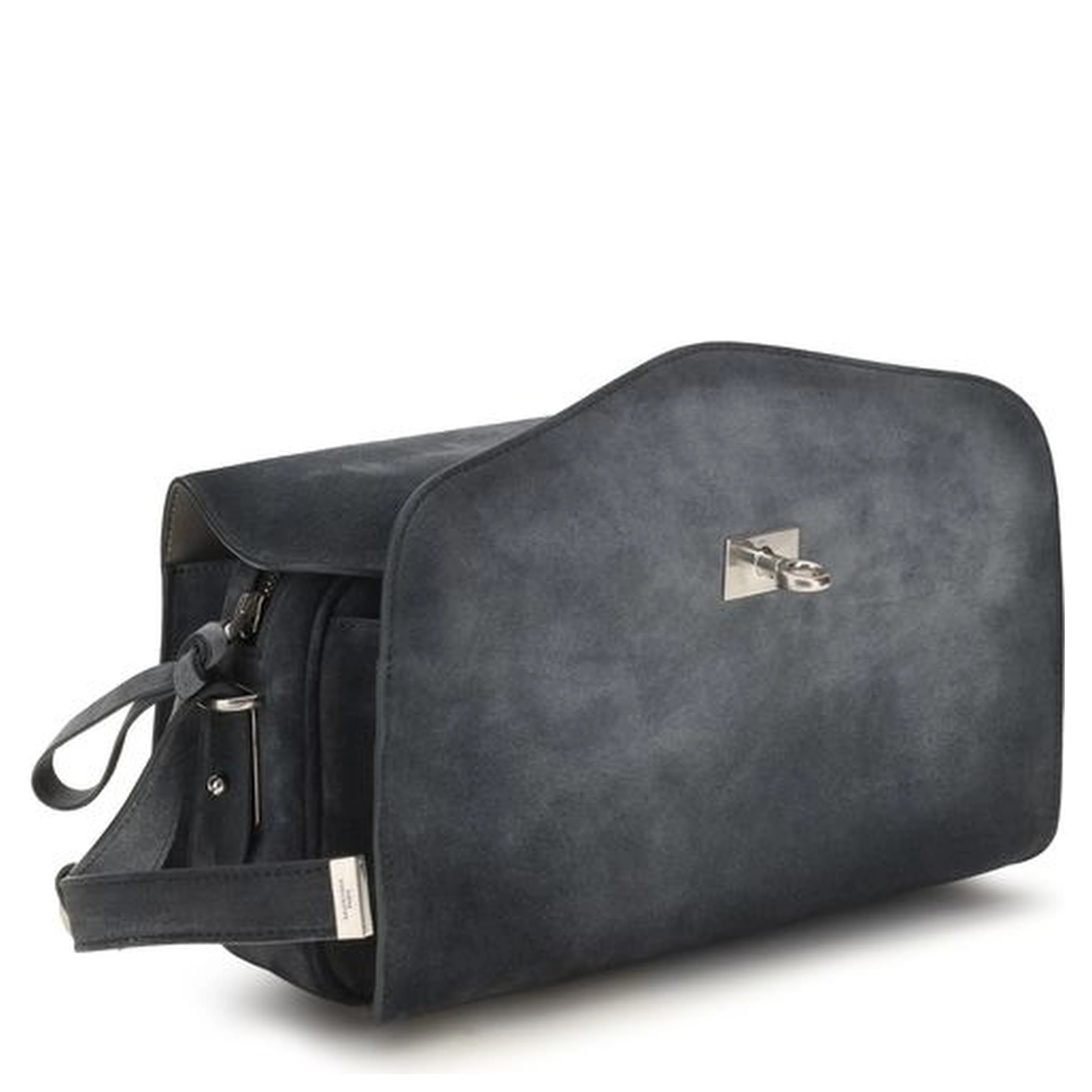 Blue Suede Leather Shoulder Bag
