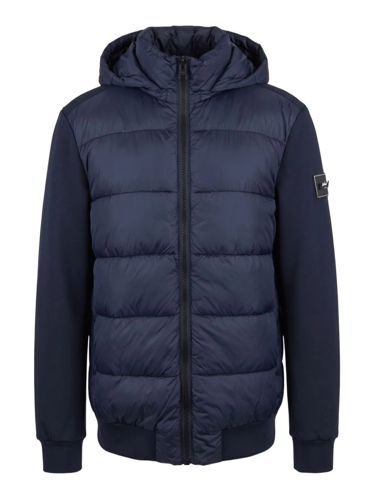Blue Polyester Men Jacket