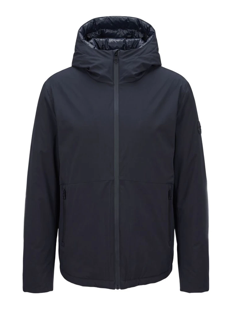 Blue Polyester Men Jacket