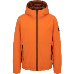 Orange Polyester Men Jacket