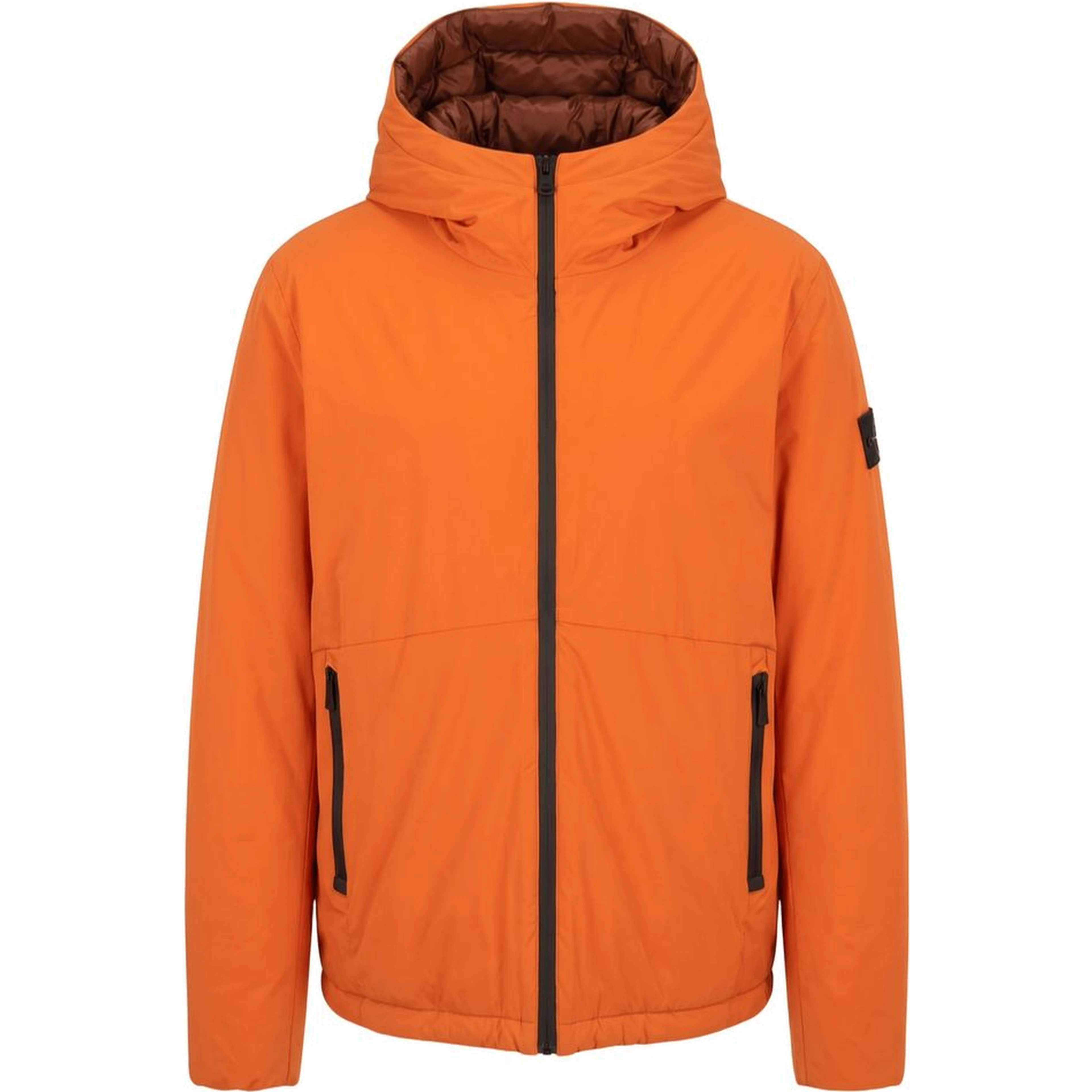 Orange Polyester Men Jacket