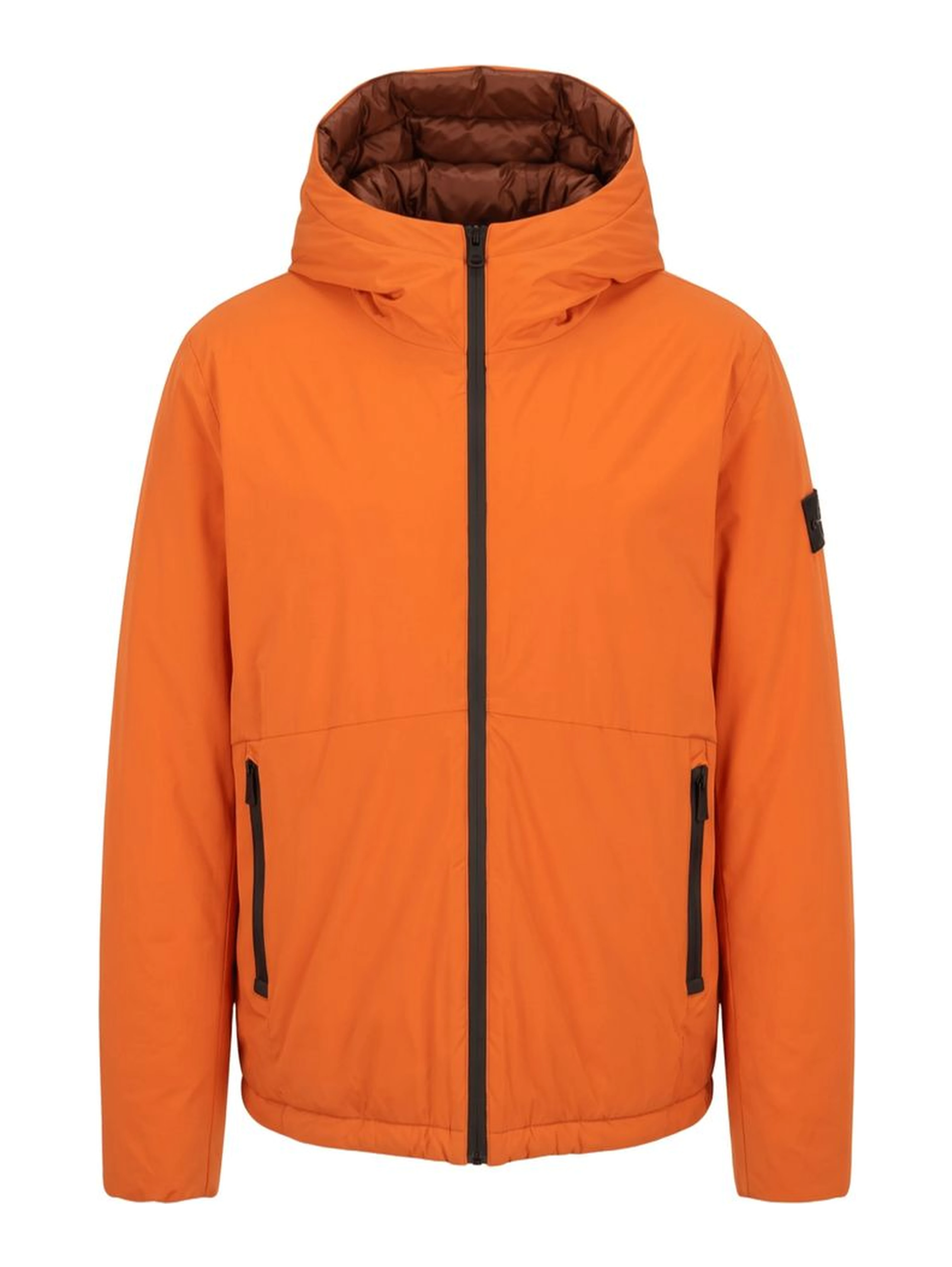 Orange Polyester Men Jacket