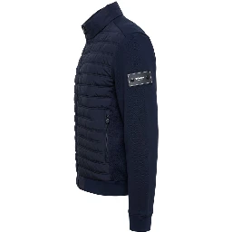 Blue Polyester Men Jacket