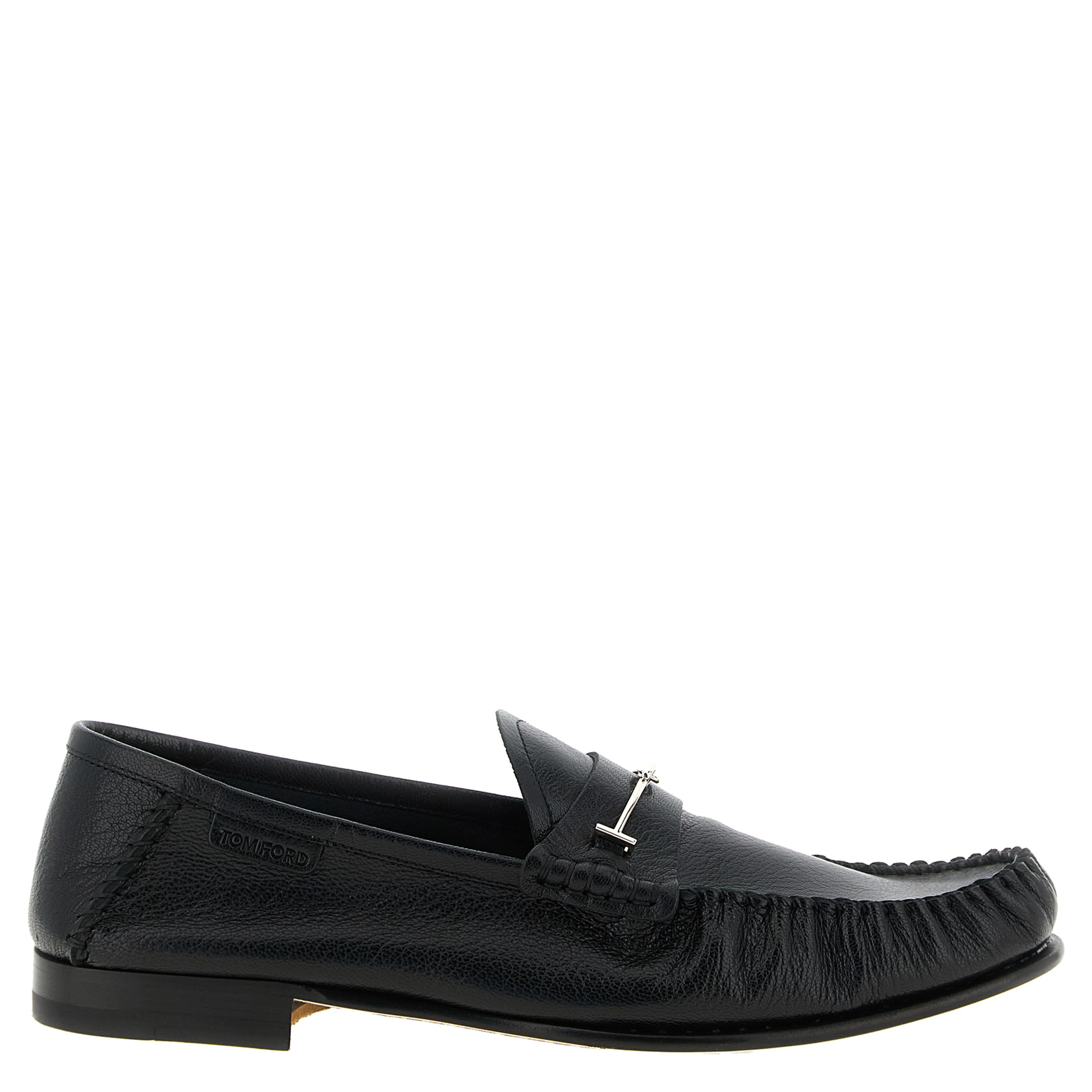 Black Goatskin Slip-On Loafers