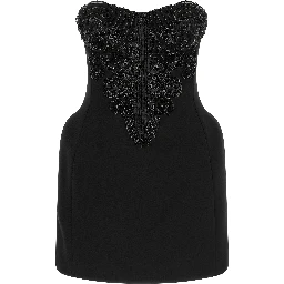 Black Polyester Short Dress