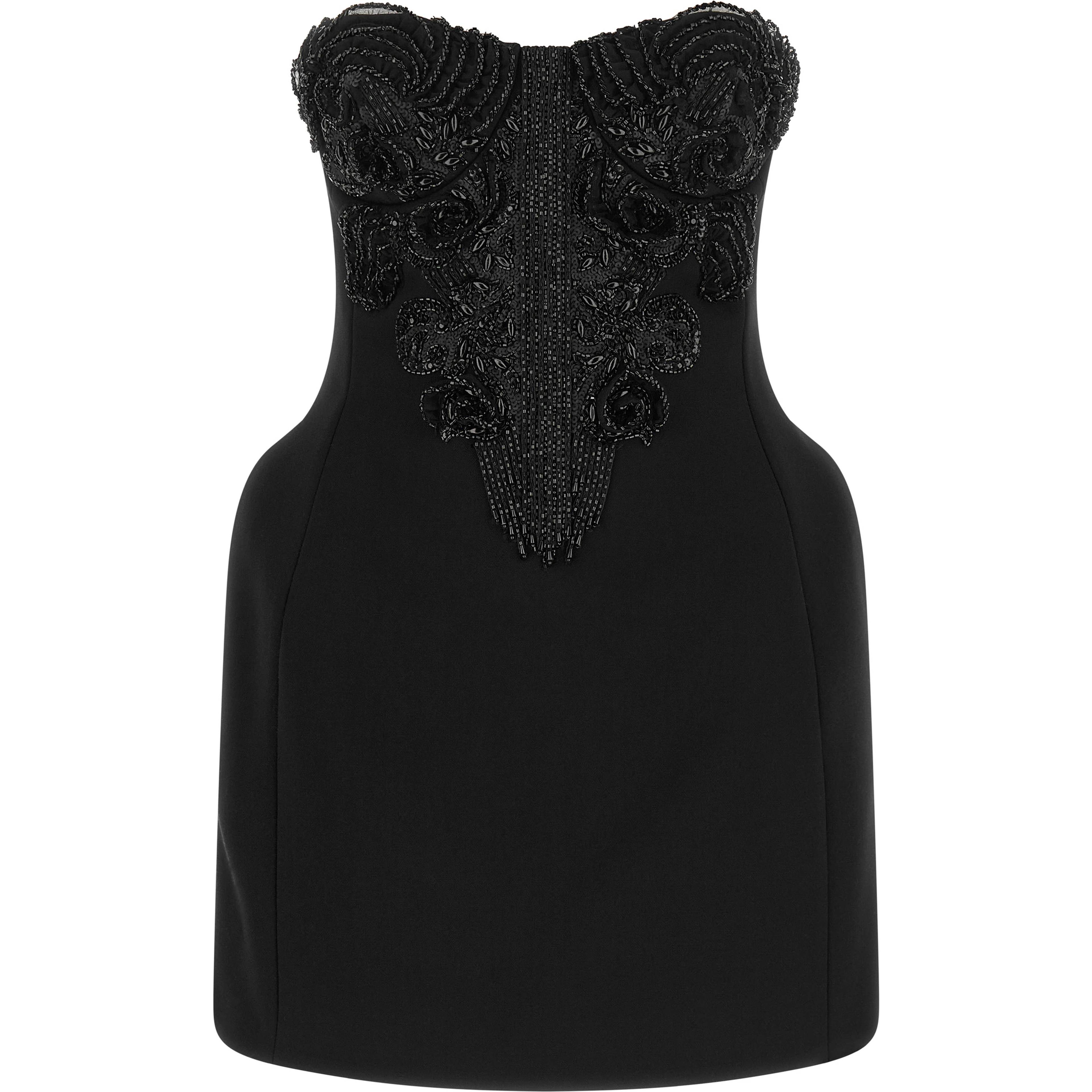 Black Polyester Short Dress