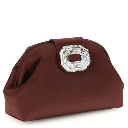 Bordeaux Satin Shoulder Bag