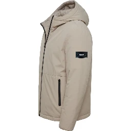 Beige Polyester Men Jacket